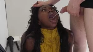 Ebony Chick Gets Her Tight Hole Destroyed By A White Cock