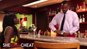 Sexy Babe Osa Lovely Rides Bartender’s BBC And Gets His Load In Her Mouth
