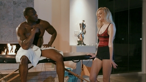 Petite Blonde Licks Pussy While He Rubs His Balls