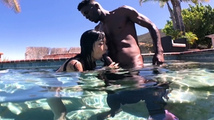 Hairy Cunt Takes A Load Of Raw Interracial Cum