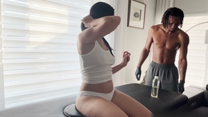 He Deepthroats Her Then Pounds Her Ass
