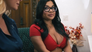 Shaved pussy meets big tits in hidden classroom