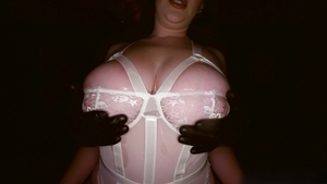 Lingerie tears off during rough massage sex
